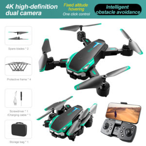 Color: Black And Cyan Dual Camera, Specifications: Single Battery - Brushless Obstacle Avoidance Optical Flow Aerial Photography Remote Control Four-axis UAV Unmanned Aerial Vehicle