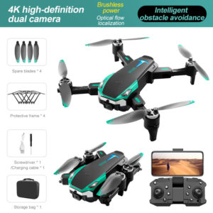 Color: Black And Cyan Brushless, Specifications: Single Battery - Brushless Obstacle Avoidance Optical Flow Aerial Photography Remote Control Four-axis UAV Unmanned Aerial Vehicle