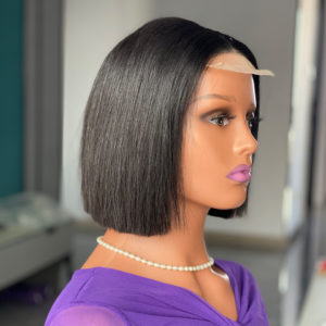 Real Human Hair Sleek Straight Chic Bob Wig