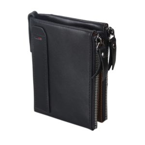 Black Leather Men's RFID Wallet