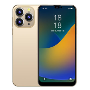 I14promax Smartphone 6.1 Inch HD Large Screen SC7731 Quad Core 1GB RAM 8GB ROM 2400mAh Mobile Phone Golden US Plug
