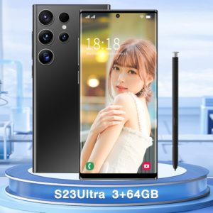 6.7 inch S23Ultra Unlocked Smartphone MTK6753 Eight-Core 3GB RAM 64GB ROM 2600mAh Battery Black US Plug