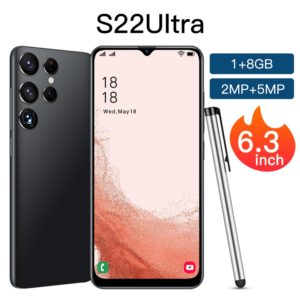 6.3 Inch S22Ultra Smartphones MTK6582 Quad-Core 1GB RAM 8GB ROM Android 6.0 3000mAh Battery Black EU Plug