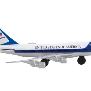 Boeing VC-25 Aircraft White and Blue "United States Air Force One" with Runway Section Diecast Model Airplane by Runway24