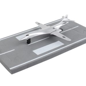 Rockwell B-1 Lancer Bomber Aircraft Silver Metallic "United States Air Force" with Runway Section Diecast Model Airplane by Runway24