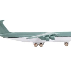 Lockheed C-5 Galaxy Transport Aircraft Gray and White "United States Air Force" with Runway Section Diecast Model Airplane by Runway24