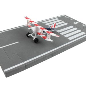 Curtiss JN-4 "Jenny" Training Aircraft Red & White with Blue Tail "United States Flag Livery" with Runway Section Diecast Model Airplane by Runway24