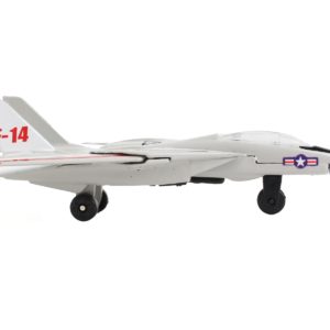 Grumman F-14 Tomcat Fighter Aircraft Gray with Red Stripes "United States Navy Test Aircraft" with Runway Section Diecast Model Airplane by Runway24