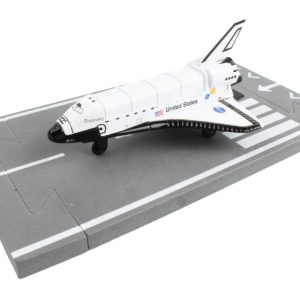 NASA "Discovery" Space Shuttle White "United States" with Runway Section Diecast Model Airplane by Runway24