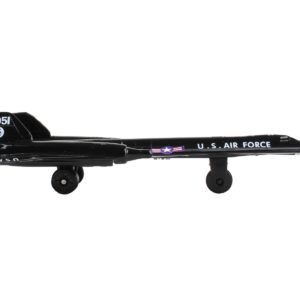 Lockheed SR-71 Blackbird Aircraft Black "United States Air Force" with Runway Section Diecast Model Airplane by Runway24