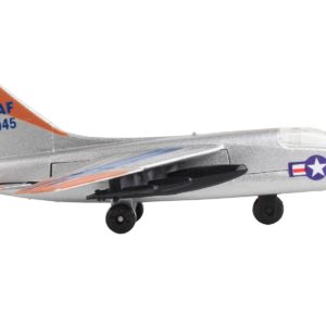 LTV A-7 Corsair II Attack Aircraft Silver Metallic "United States Air Force" with Runway Section Diecast Model Airplane by Runway24