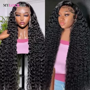Color: #1, Ships From: CHINA, Stretched Length: 16inches, Density: 150% - 13x4 13x6 Deep Wave HD Lace Front Wigs for Women Pre Plucked Brazilian 4x4 Lace Closure Human Hair Wig Curly Lace Frontal Wigs