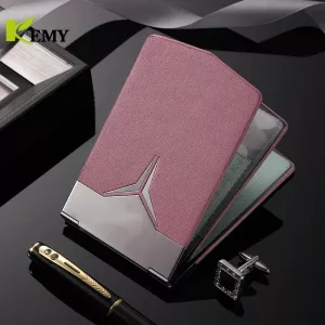 Color: Coffee - Fashion Aluminum Antimagnetic Card Holder Women Men Metal Cowhide Rfid Credit Card Business Card Holders Organizer Purse Wallet