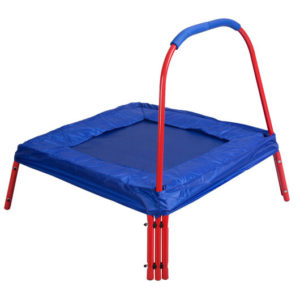 3 x 3 Feet Kids Square Jumping Trampoline-Blue - Color: Blue