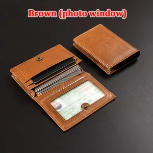 Color: Tan, Ships From: CHINA - Luxury Genuine Leather Cowhide Card Holder RFID Blocking Purse Men and Women Credit Card Wallet Slim Business ID VIP Cards Bags