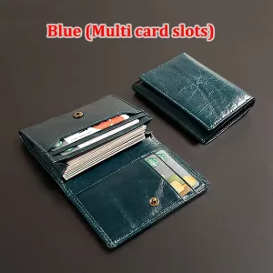 Turquoise RFID Leather Card Holder Wallet
