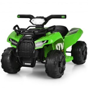 6V Kids ATV Quad Electric Ride On Car with LED Light and MP3-Green - Color: Green