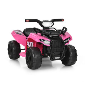 6V Kids ATV Quad Electric Ride On Car with LED Light and MP3-Pink - Color: Pink