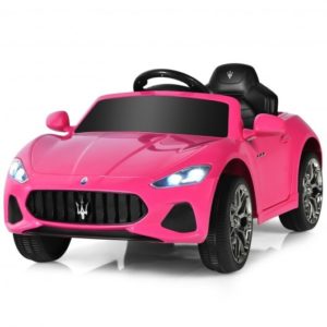 12V Kids Ride-On Car with Remote Control and Lights-Pink - Color: Pink