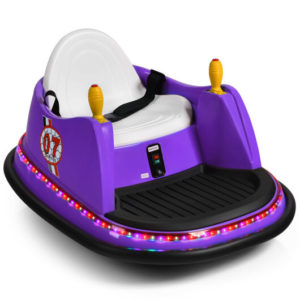 12V Kids Ride On Bumper Car Vehicle 360-degree Spin Race Toy with Remote Control-Purple - Color: Purple