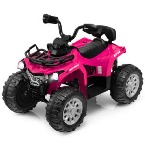 12V Kids Ride On ATV 4 Wheeler with MP3 and Headlights-Pink - Color: Pink