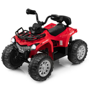 12V Kids Ride On ATV 4 Wheeler with MP3 and Headlights-Red - Color: Red