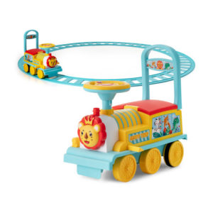 6V Electric Kids Ride On Car Toy Train with 16 Pieces Tracks-Blue - Color: Blue