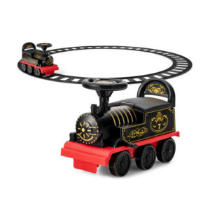6V Electric Kids Ride On Car Toy Train with 16 Pieces Tracks-Black - Color: Black