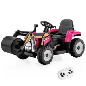 12V Kids Ride on Road Roller with 2.4G Remote Control-Pink - Color: Pink