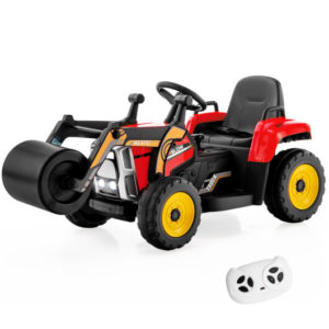 12V Kids Ride on Road Roller with 2.4G Remote Control-Red - Color: Red
