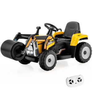 12V Kids Ride on Road Roller with 2.4G Remote Control-Yellow - Color: Yellow