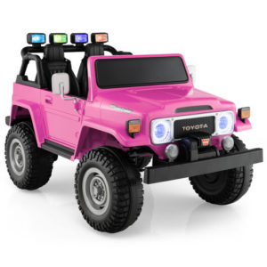 12V 2-Seat Licensed Kids Ride On Toyota FJ40 Car with 2.4G Remote Control-Pink - Color: Pink