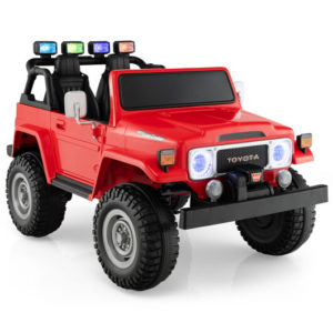 12V 2-Seat Licensed Kids Ride On Toyota FJ40 Car with 2.4G Remote Control-Red - Color: Red