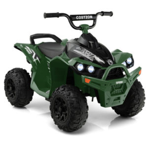 12V Kids Ride On ATV with High/Low Speed and Comfortable Seat-Army Green - Color: Army Green