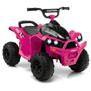 12V Kids Ride On ATV with High/Low Speed and Comfortable Seat-Pink - Color: Pink