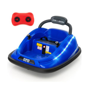 12V Kids Bumper Car Ride on Toy with Remote Control and 360 Degree Spin Rotation-Blue - Color: Blue
