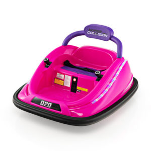 12V Kids Bumper Car Ride on Toy with Remote Control and 360 Degree Spin Rotation-Pink - Color: Pink