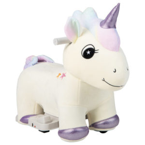 6V Electric Animal Ride On Toy with Music and Handlebars-Beige - Color: Beige