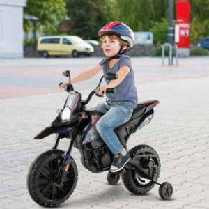 Aprilia Licensed Kids Ride On Motorcycle with 2 Training Wheels-Navy - Color: Navy
