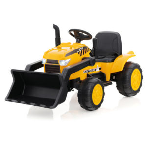 12V Kid's Ride on Excavator with Adjustable Digging Bucket-Yellow - Color: Yellow