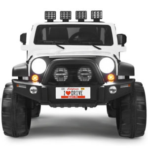 12V 2-Seater Ride on Car Truck with Remote Control and Storage Room-White - Color: White