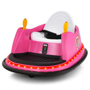 12V Electric Kids Ride On Bumper Car with Flashing Lights for Toddlers-Pink - Color: Pink