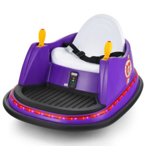 12V Electric Kids Ride On Bumper Car with Flashing Lights for Toddlers-Purple - Color: Purple