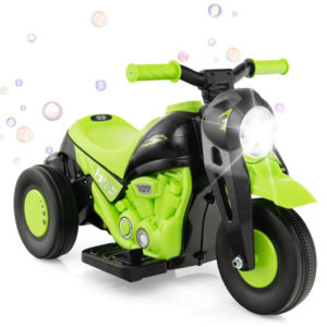 6V Kids Electric Ride on Motorcycle with Bubble Maker and Music-Green - Color: Green
