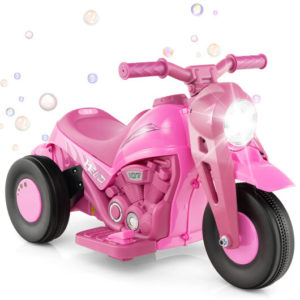 6V Kids Electric Ride on Motorcycle with Bubble Maker and Music-Pink - Color: Pink