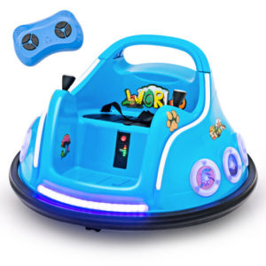 12V Electric Ride On Car with Remote Control and Flashing LED Lights-Navy - Color: Navy