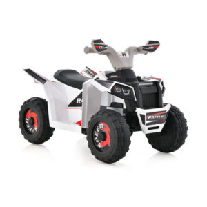 Kids Ride on ATV 4 Wheeler Quad Toy Car with Direction Control-White - Color: White