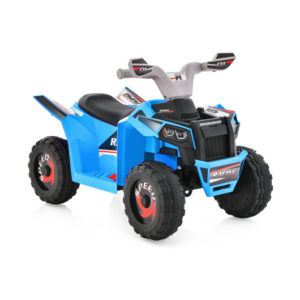 Kids Ride on ATV 4 Wheeler Quad Toy Car with Direction Control-Blue - Color: Blue