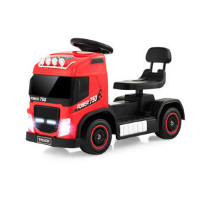 6V Kids Electric Ride-on Truck with Height Adjustable Seat-Red - Color: Red