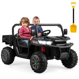 24V Ride on Dump Truck with Remote Control-Black - Color: Black